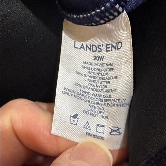 Lands End Swimsuit. Size 20W. No fading or snags. Navy blue with floral print - Picture 4 of 8